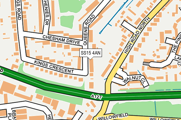 SS15 4AN map - OS OpenMap – Local (Ordnance Survey)