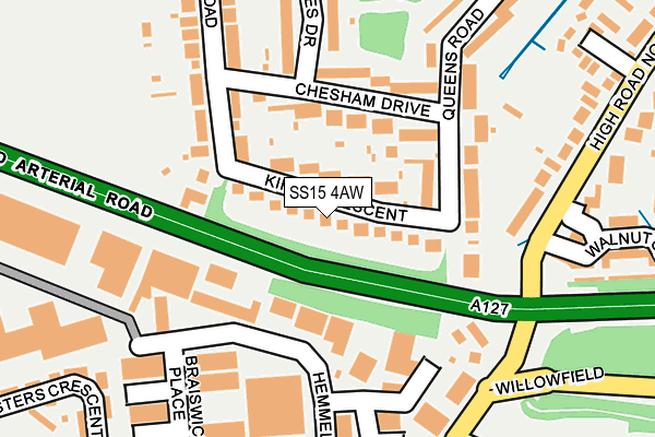 SS15 4AW map - OS OpenMap – Local (Ordnance Survey)