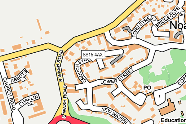 SS15 4AX map - OS OpenMap – Local (Ordnance Survey)
