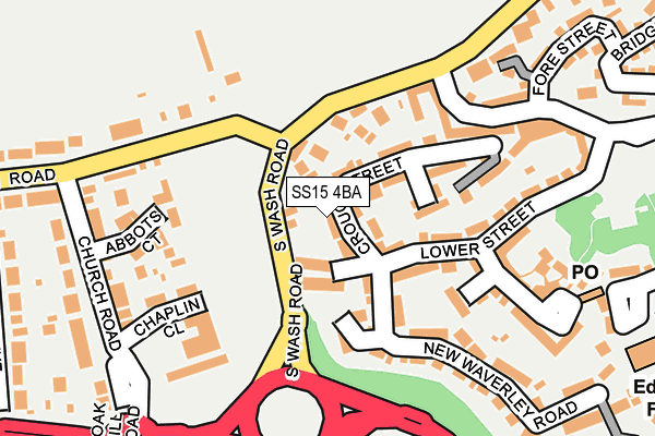 SS15 4BA map - OS OpenMap – Local (Ordnance Survey)