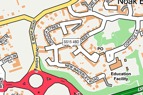 SS15 4BD map - OS OpenMap – Local (Ordnance Survey)