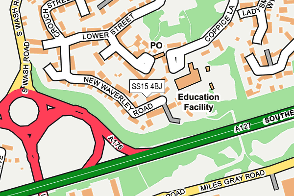 SS15 4BJ map - OS OpenMap – Local (Ordnance Survey)