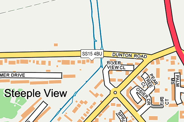 SS15 4BU map - OS OpenMap – Local (Ordnance Survey)