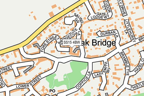 SS15 4BW map - OS OpenMap – Local (Ordnance Survey)