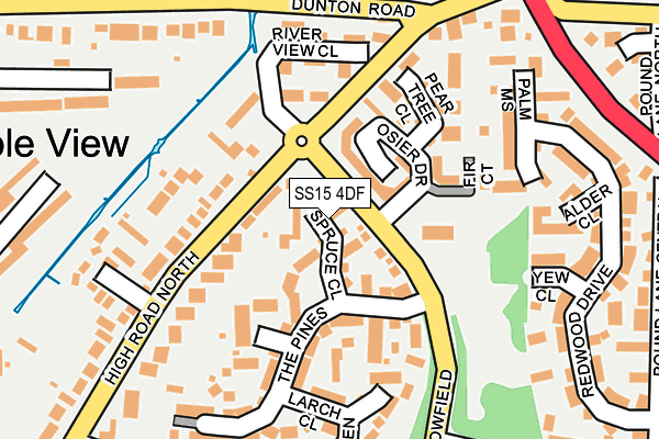 SS15 4DF map - OS OpenMap – Local (Ordnance Survey)