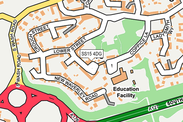 SS15 4DG map - OS OpenMap – Local (Ordnance Survey)