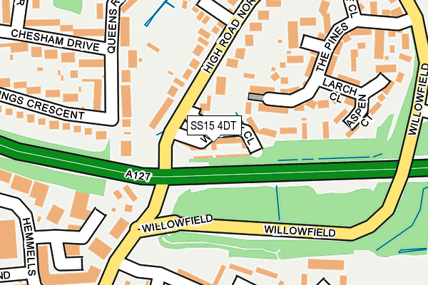 SS15 4DT map - OS OpenMap – Local (Ordnance Survey)