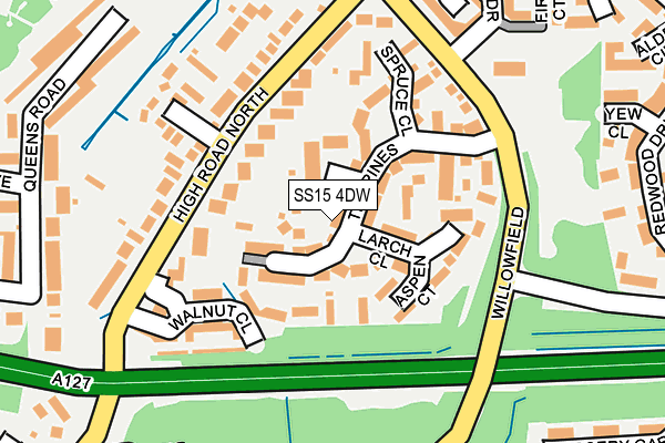 SS15 4DW map - OS OpenMap – Local (Ordnance Survey)