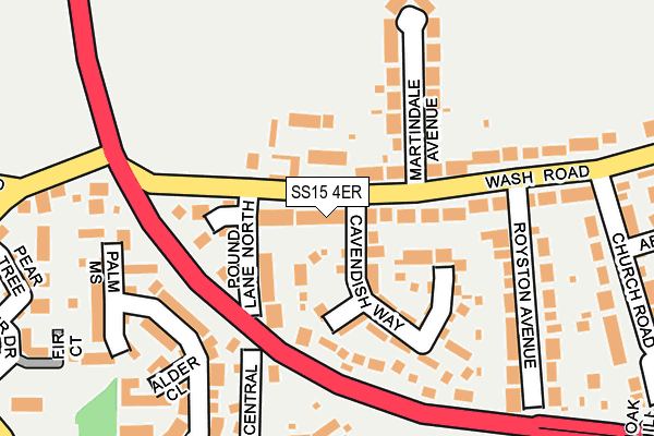 SS15 4ER map - OS OpenMap – Local (Ordnance Survey)