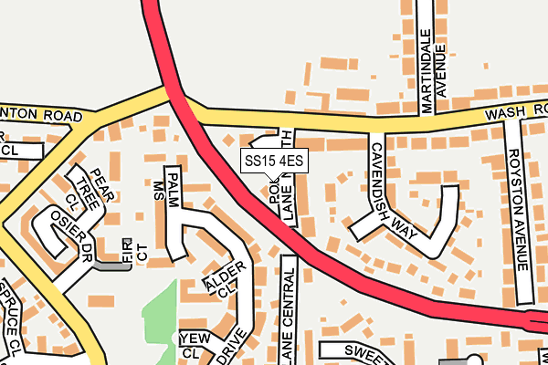 SS15 4ES map - OS OpenMap – Local (Ordnance Survey)
