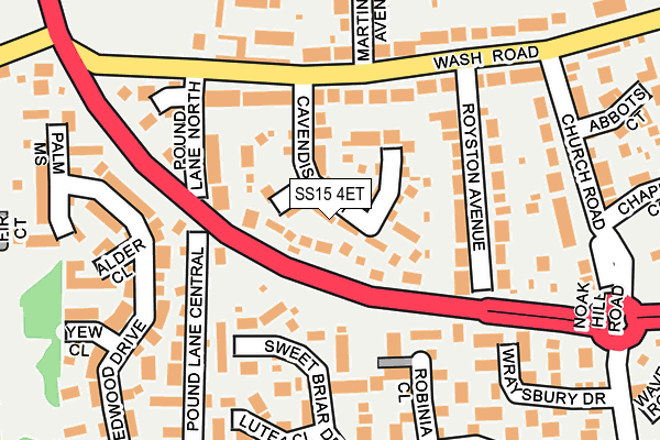 SS15 4ET map - OS OpenMap – Local (Ordnance Survey)