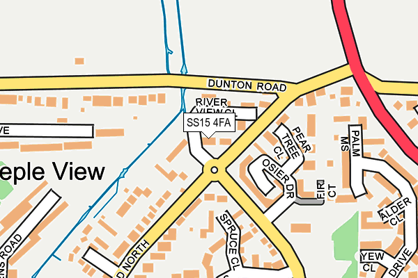 SS15 4FA map - OS OpenMap – Local (Ordnance Survey)