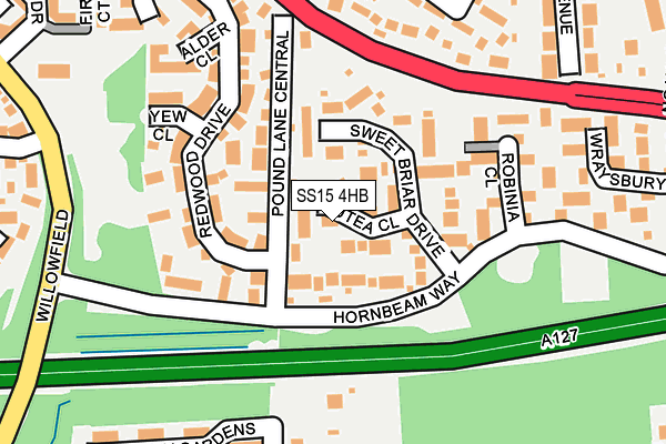 SS15 4HB map - OS OpenMap – Local (Ordnance Survey)