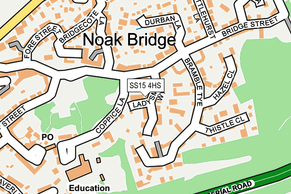 SS15 4HS map - OS OpenMap – Local (Ordnance Survey)