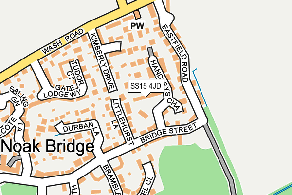 SS15 4JD map - OS OpenMap – Local (Ordnance Survey)