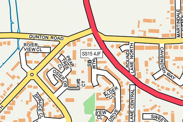 SS15 4JF map - OS OpenMap – Local (Ordnance Survey)