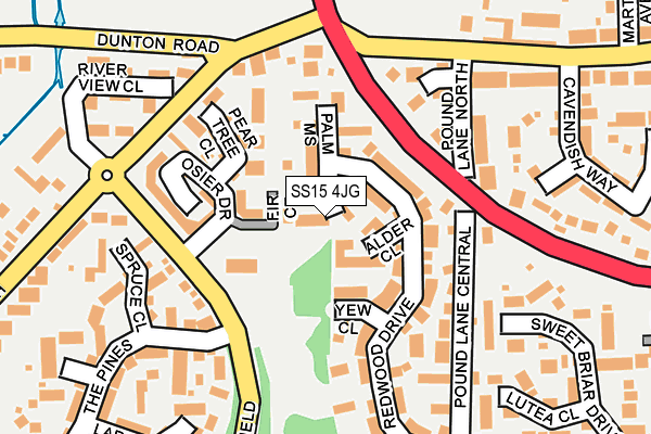 SS15 4JG map - OS OpenMap – Local (Ordnance Survey)