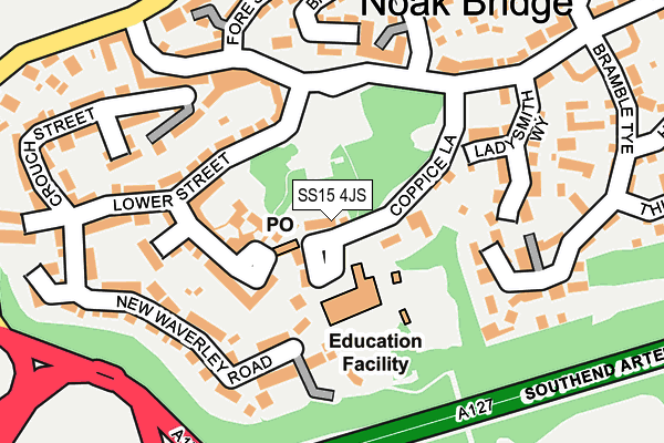 SS15 4JS map - OS OpenMap – Local (Ordnance Survey)