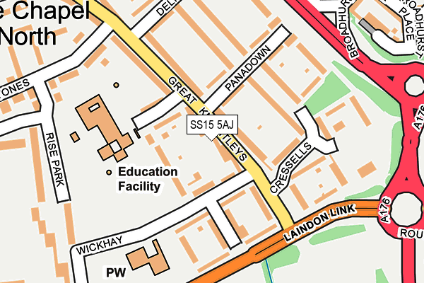 SS15 5AJ map - OS OpenMap – Local (Ordnance Survey)