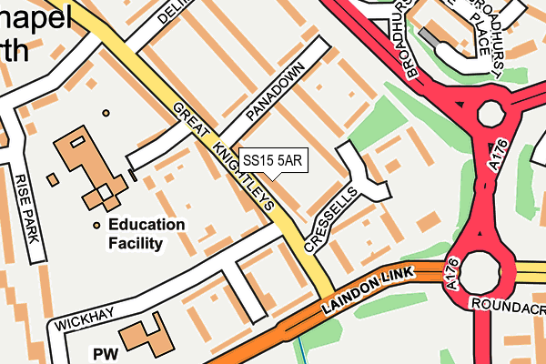 SS15 5AR map - OS OpenMap – Local (Ordnance Survey)