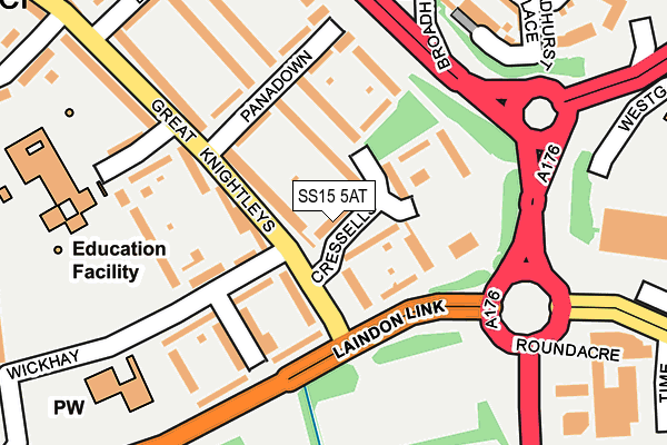 SS15 5AT map - OS OpenMap – Local (Ordnance Survey)