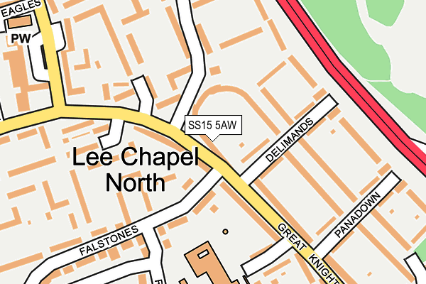 SS15 5AW map - OS OpenMap – Local (Ordnance Survey)