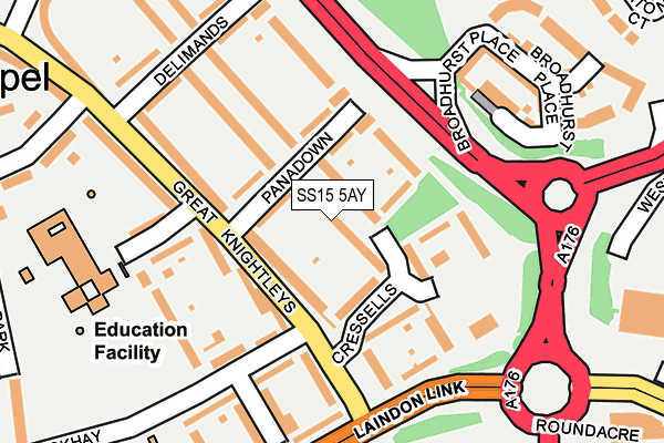 SS15 5AY map - OS OpenMap – Local (Ordnance Survey)