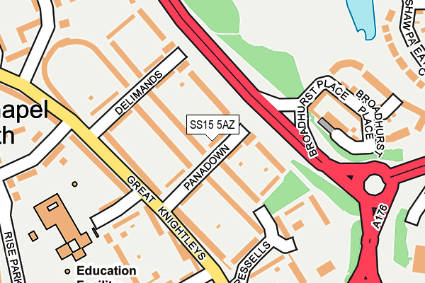 SS15 5AZ map - OS OpenMap – Local (Ordnance Survey)