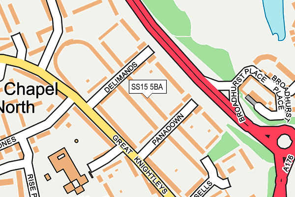 SS15 5BA map - OS OpenMap – Local (Ordnance Survey)