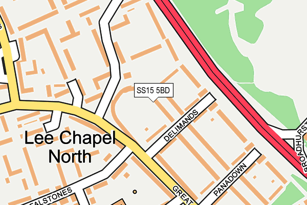 SS15 5BD map - OS OpenMap – Local (Ordnance Survey)