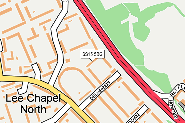 SS15 5BG map - OS OpenMap – Local (Ordnance Survey)