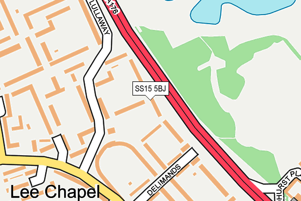 SS15 5BJ map - OS OpenMap – Local (Ordnance Survey)