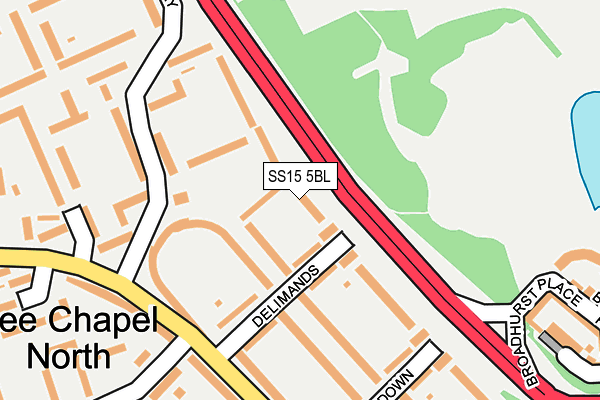 SS15 5BL map - OS OpenMap – Local (Ordnance Survey)