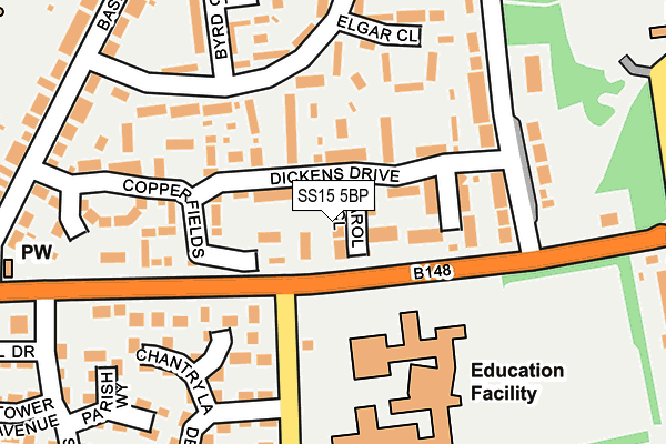 SS15 5BP map - OS OpenMap – Local (Ordnance Survey)