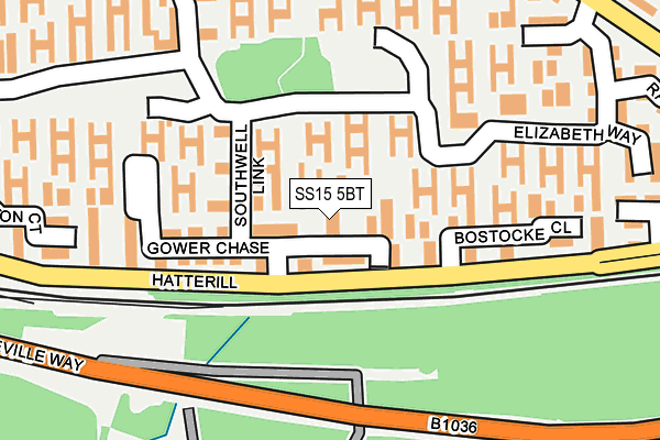SS15 5BT map - OS OpenMap – Local (Ordnance Survey)