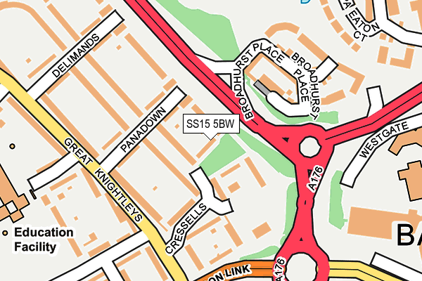 SS15 5BW map - OS OpenMap – Local (Ordnance Survey)