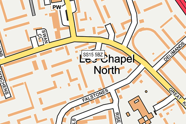 SS15 5BZ map - OS OpenMap – Local (Ordnance Survey)
