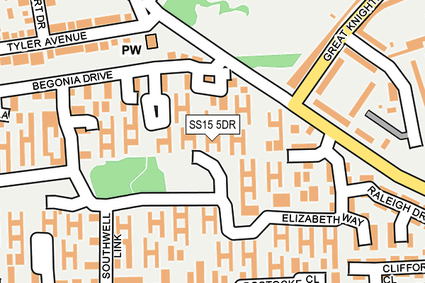 SS15 5DR map - OS OpenMap – Local (Ordnance Survey)