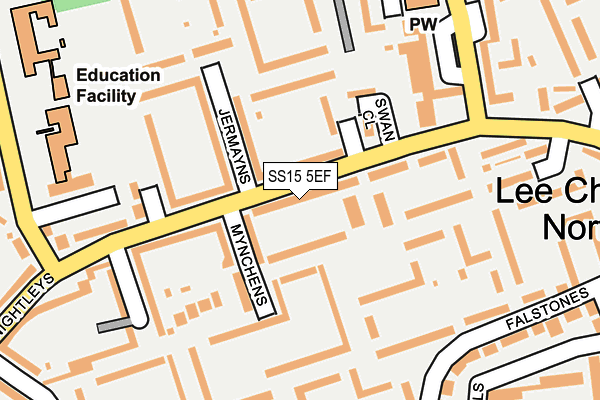 SS15 5EF map - OS OpenMap – Local (Ordnance Survey)
