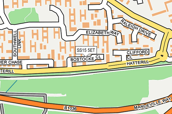 SS15 5ET map - OS OpenMap – Local (Ordnance Survey)