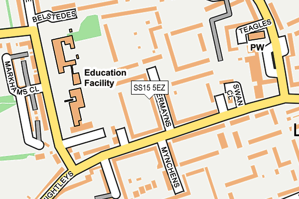 SS15 5EZ map - OS OpenMap – Local (Ordnance Survey)