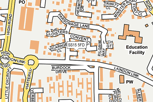SS15 5FD map - OS OpenMap – Local (Ordnance Survey)