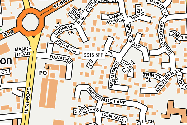 SS15 5FF map - OS OpenMap – Local (Ordnance Survey)