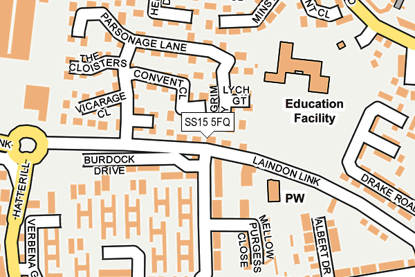 SS15 5FQ map - OS OpenMap – Local (Ordnance Survey)