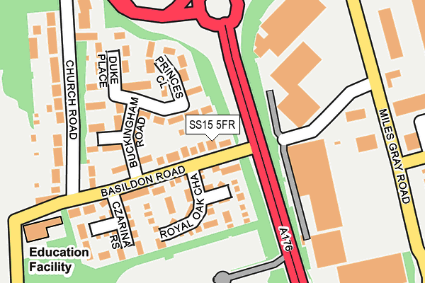 SS15 5FR map - OS OpenMap – Local (Ordnance Survey)