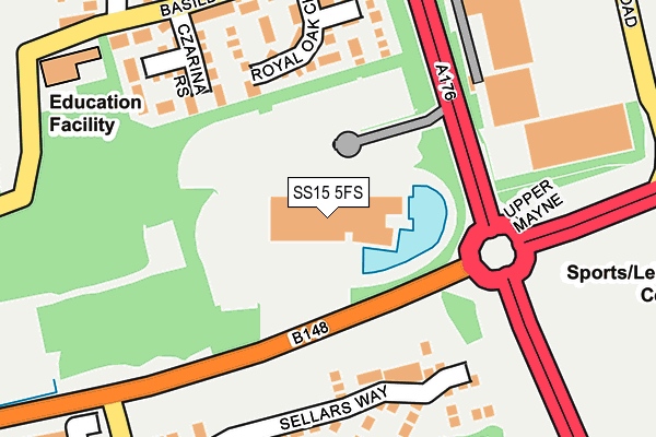 SS15 5FS map - OS OpenMap – Local (Ordnance Survey)