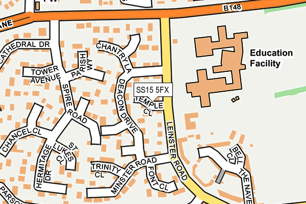 SS15 5FX map - OS OpenMap – Local (Ordnance Survey)