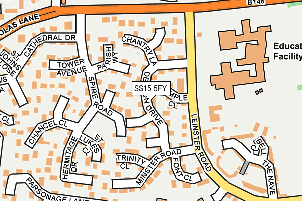 SS15 5FY map - OS OpenMap – Local (Ordnance Survey)