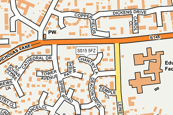 SS15 5FZ map - OS OpenMap – Local (Ordnance Survey)