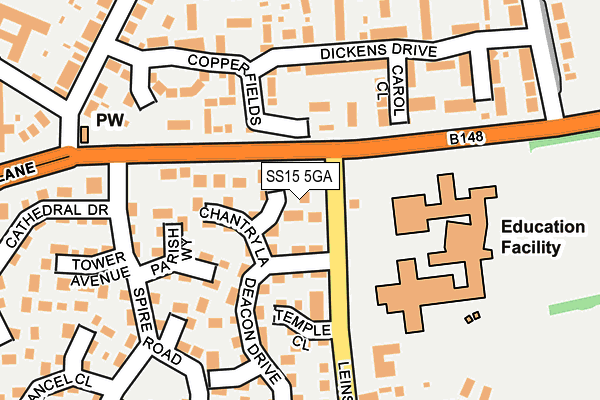 SS15 5GA map - OS OpenMap – Local (Ordnance Survey)